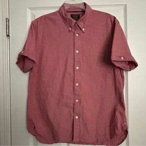 Jachs Heritage Chambray NOHO Men's Shirt Size Large Red Short Sleeve Classic